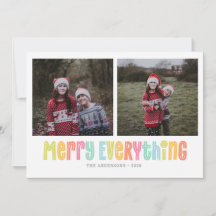 Colorful Merry Everything Two Photo Christmas