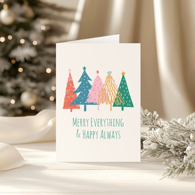 Tarjeta Festiva Colorful Modern Whimsical Christmas Folded Custom (Subido por el creador)