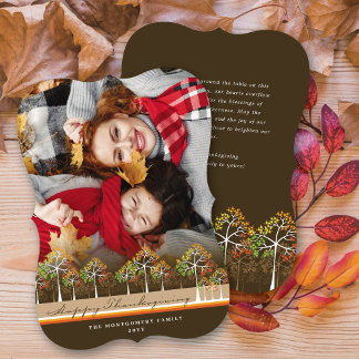 Tarjeta Festiva Colorida foto de Acción de Gracias de otoño de oto