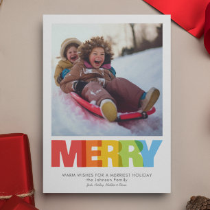 Tarjeta Festiva Colorida foto del deseo navideño