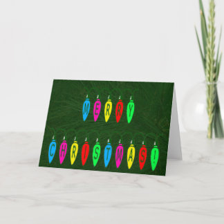 Tarjeta Festiva Colorida fuente de las luces navideñas de Feliz