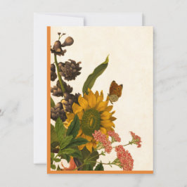 Tarjeta Festiva Coloridas flores de otoño felices Acción de Gracia