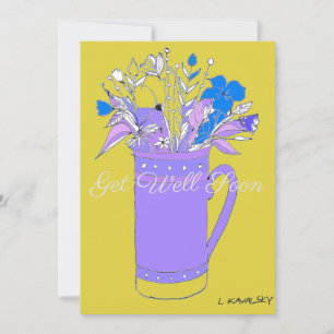 Tarjeta Festiva Colorido Amarillo Se Bien Las Flores En Una Tarjet