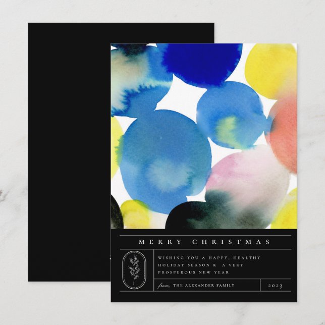 Tarjeta Festiva Colorido arte acuático moderno (Anverso / Reverso)