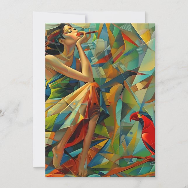 Tarjeta Festiva Colorido del arte abstracto (Anverso)