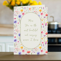 Colorido Día de la Madre Oval Verde de Flor Silves