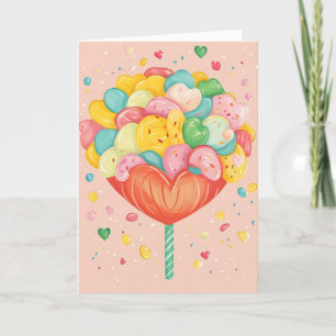 Tarjeta Festiva Colorido dulce Lollipop