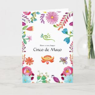 Tarjeta Festiva Colorido Floral Cinco de Mayo Foto Familiar