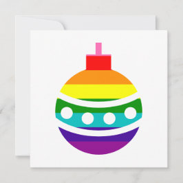 Tarjeta Festiva Colorido orgullo LGBTQ: Bauble de Navidades con ba