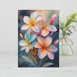 Tarjeta Festiva Colorido Plumeria de Maui
