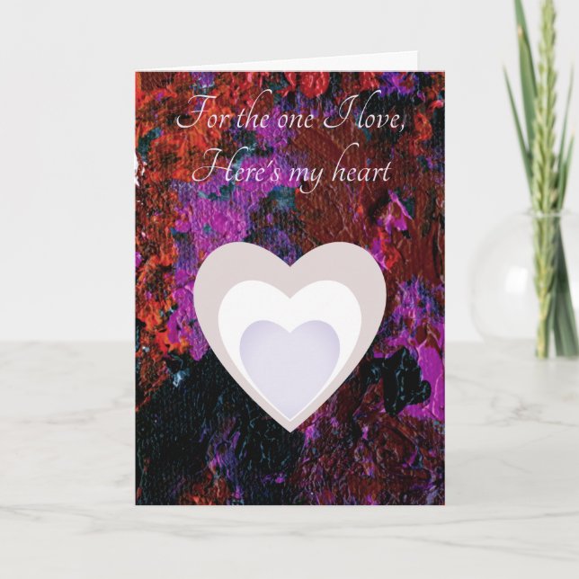 Tarjeta Festiva Colorido Resumen de Arte Valentín (Anverso)