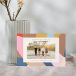 Tarjeta Festiva Colorido Resumen de la familia Foto Brillante Fest<br><div class="desc">Desee a sus amigos y familiares unas vacaciones felices con estas hermosas tarjetas que incluyen su foto favorita y un hermoso diseño abstracto de colores.</div>