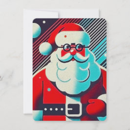 Tarjeta Festiva colorido Santa Claus rico fondo rojo