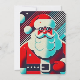 Tarjeta Festiva colorido Santa Claus rico fondo rojo