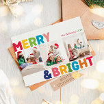 Tarjeta Festiva Colorido y brillante año en la foto de Reseña 3<br><div class="desc">Captura la alegría y la magia de la temporada de vacaciones con este año único y festivo, colorido y alegre en revisión 3 tarjeta de vacaciones. Su diseño es sencillo y divertido, con una paleta de colores arcoiris de color rojo, verde, amarillo, azul, naranja y rosa, creando un ambiente vibrante...</div>