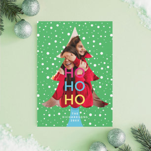 Tarjeta Festiva Colorido y brillante Neon Ho Navidades Fotografía 