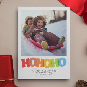 Tarjeta Festiva Colorido y superficial HO HO Navidades de HO