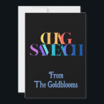 Tarjeta Festiva ColoridoChag Sameach SaludoFestaJudía<br><div class="desc">Un diseño de texto Chag Sameach moderno y colorido que significa felices fiestas es un saludo adecuado para muchas de las diferentes festividades judías.</div>