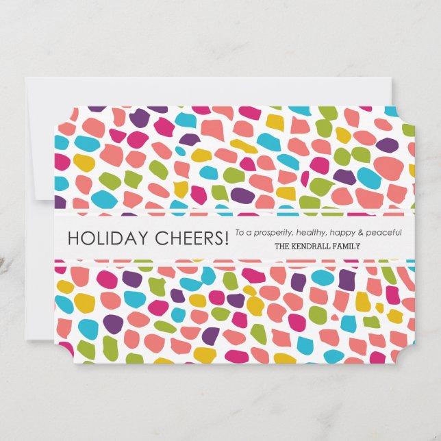 Tarjeta Festiva coloridos alegres de vacaciones (Anverso)