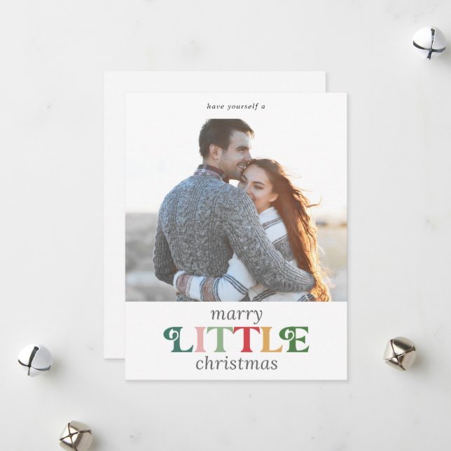 Tarjeta Festiva Coloridos casados con pequeños Navidades salvan la (Anverso/Reverso In Situ)