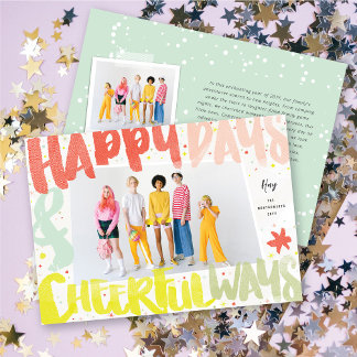 Tarjeta Festiva Coloridos días felices y alegres fotos de Año Nuev
