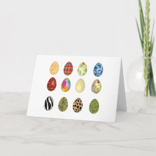 Tarjeta Festiva coloridos huevos de Pascua