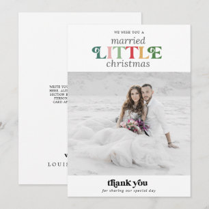 Tarjeta Festiva Coloridos Navidades casados gracias