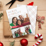 Tarjeta Festiva Coloridos Navidades de Collage de fotos Merry & Br<br><div class="desc">🌟 Capturar la esencia de la alegría con nuestra tarjeta de vacaciones minimalista de tipografía "Merry and Bright". Tipografía vibrante y colorida de tonos en la parte superior y un delicioso collage de 3 fotos, perfecto para mostrar los momentos más preciados de tu familia. Su apellido elegantemente guionado debajo. Dímelo...</div>