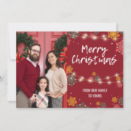 Tarjeta Festiva Coloridos Navidades de familia saludan