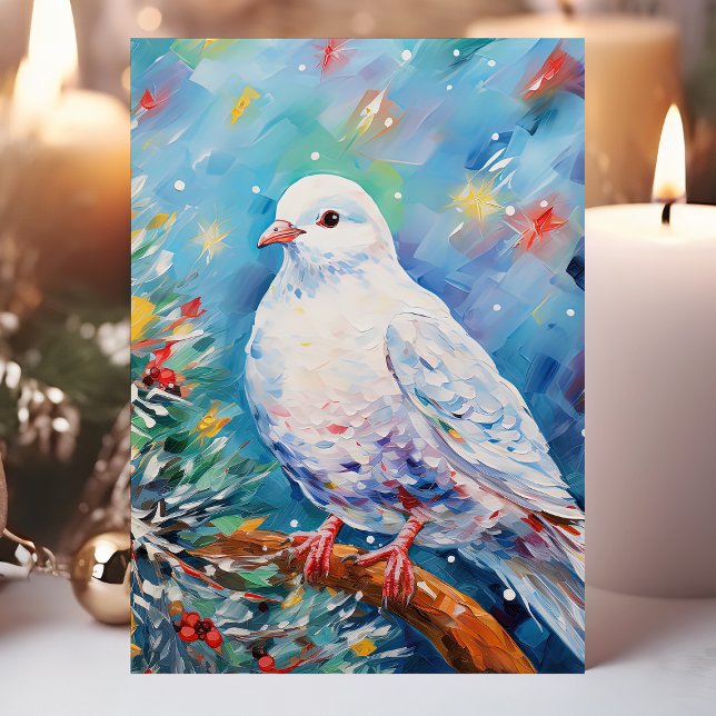 Tarjeta Festiva Coloridos Navidades de Peace Dove (Subido por el creador)