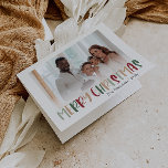 Tarjeta Festiva Coloridos Navidades festivos doblados foto desvane<br><div class="desc">Esta colorida tarjeta de festividad de Navidades plegados con fotos descoloridas es perfecta para sus Navidades divertidos, creativos y brillantes. Es un tipo de letra único, juguetón y moderno en rojo, bronceado boho y verde claro y oscuro, que crean un ambiente estacional feliz. Si buscas alegrar el oscuro invierno de...</div>