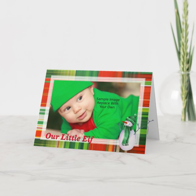 Tarjeta Festiva Coloridos Navidades Jugados Y Snowman / Foto (Anverso)