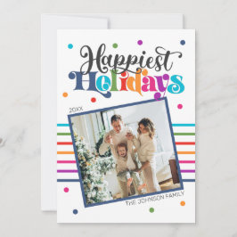 Tarjeta Festiva Coloridos Navidades modernos de familia foto coche