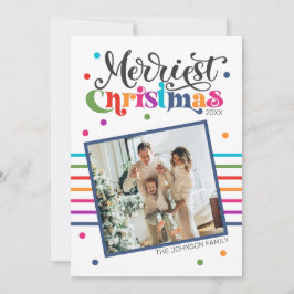 Tarjeta Festiva Coloridos Navidades modernos de familia foto coche