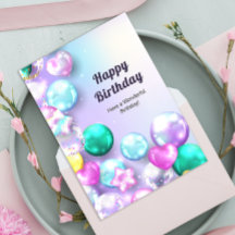 Colorous Ballons Happy Birthday Greet Card