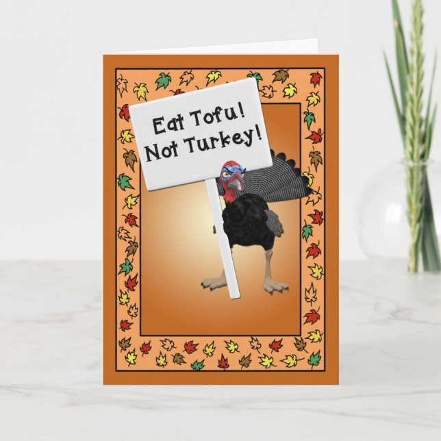Tarjeta Festiva ¡Coma el queso de soja! ¡No Turquía! Queso de soja (Anverso)