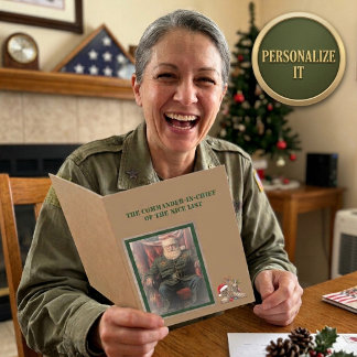 Tarjeta Festiva Comandante en Jefe General Claus Veterano Militar