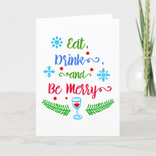 Tarjeta Festiva Come, Bebe y Alégrate, Navidad, ZSSPG
