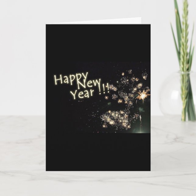 TARJETA FESTIVA COME BEBIDA Y SEA MUY FELIZ AÑO NUEVO (Anverso)