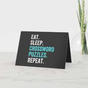 Tarjeta Festiva Come.Duerme. Rompecabezas de cruz. Repite.