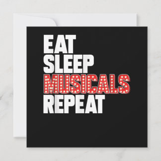 Tarjeta Festiva Comer Dormir Musicales Repetir