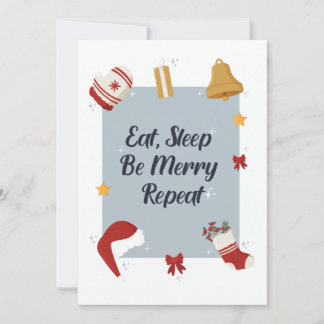 Tarjeta Festiva Comer Dormir Ser Feliz