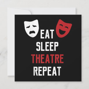 Tarjeta Festiva Comer el teatro de sueño repetir regalo de teatro