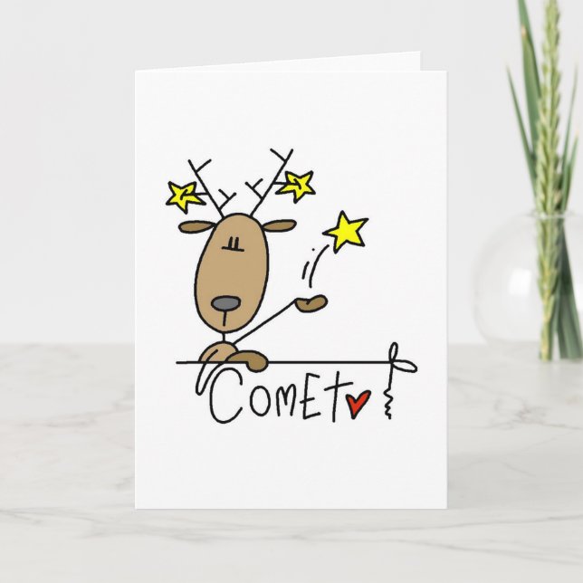 Tarjeta Festiva Cometa Navidades de renos camisetas y regalos (Anverso)
