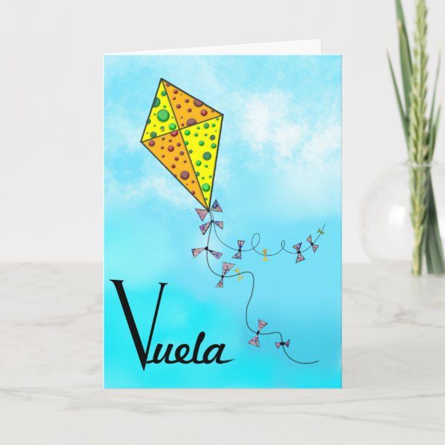 Tarjeta Festiva Cometa voladora (Anverso)
