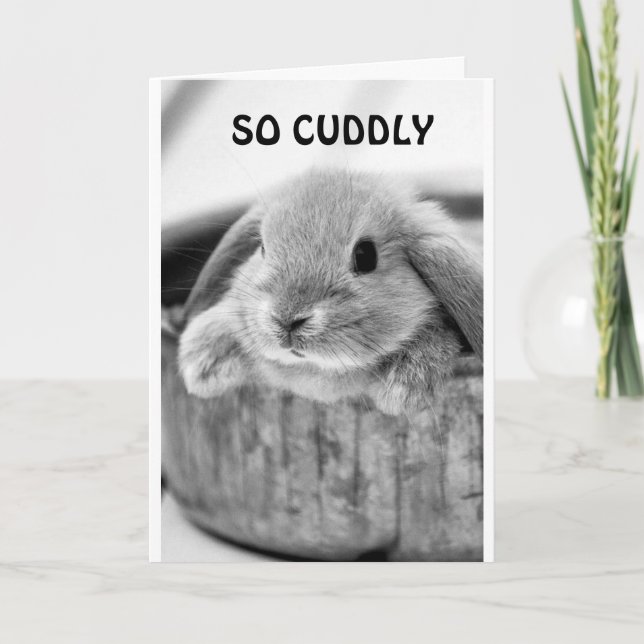 TARJETA FESTIVA COMICAL BUNNY DICE **HAPPY HALLOWEEN** (Anverso)
