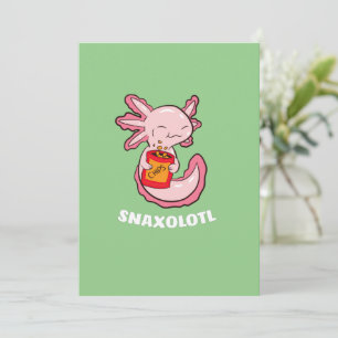 Tarjeta Festiva Comida Cute Axolotl Lover Snaxolotl Kawaii Axolotl