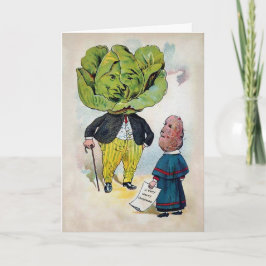 Tarjeta Festiva Comida Victoriana Antigua