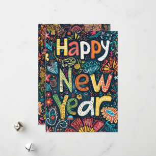 Tarjeta Festiva Comienzos florecientes - Un Gr de Año Nuevo hecho