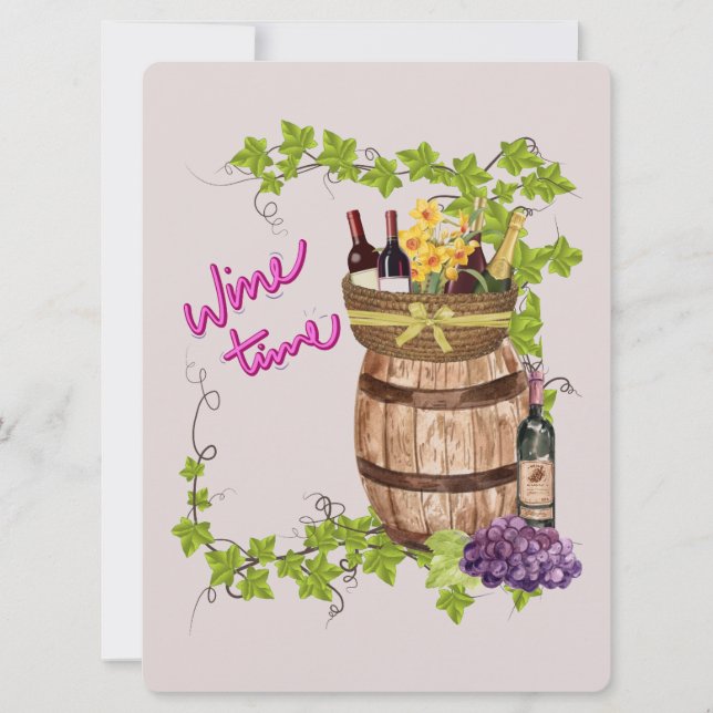 TARJETA FESTIVA COMILLAS DE DISEÑO DE VINO (Anverso)